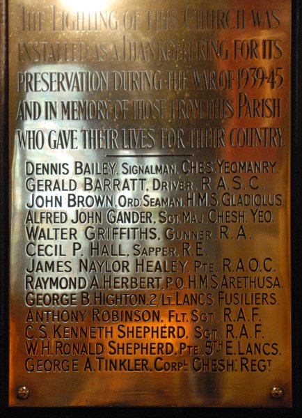 War Memorial, St John's Church, Chester.