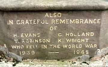 War Memorial, Comberbach, Cheshire.