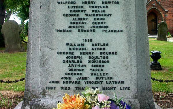 War Memorial, Wheelock, Cheshire.
